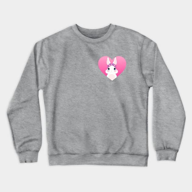 Bunny Rabbit Cute flower Crewneck Sweatshirt by Bunny2Bunny